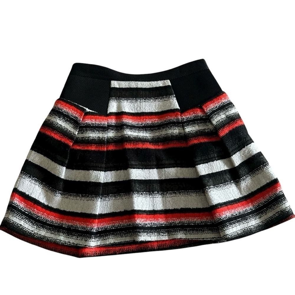 Milly Of New York Red/Black/Grey Tweed Skirt Size 6 Collegiate Preppy Parisian - Picture 2 of 6